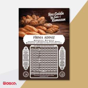 Fırıncı İmsakiye Baskı - Ramazan İmsakiyesi