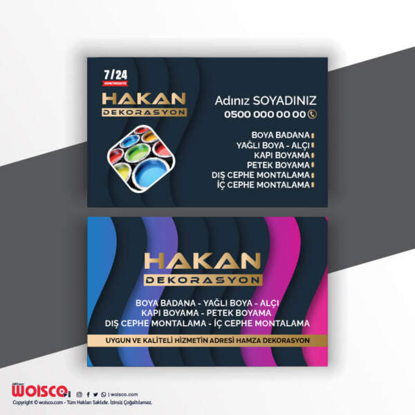 Dekorasyon Kartvizit Baskı D3174