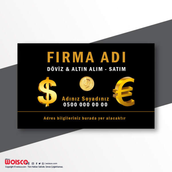 Döviz Kartvizit Baskı D0001