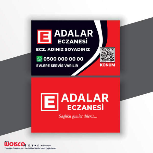 Eczane Kartvizit 1000 Adet Baskı E4694