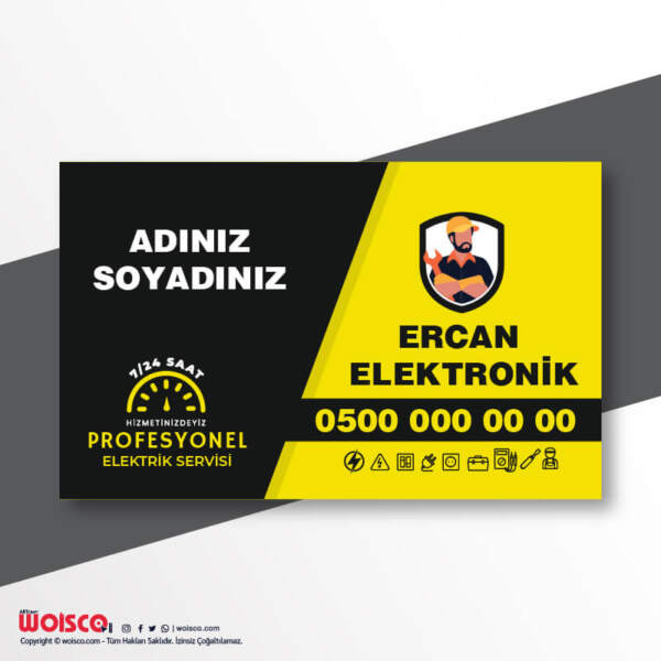 Elektrikçi Kartvizit Baskı R0060