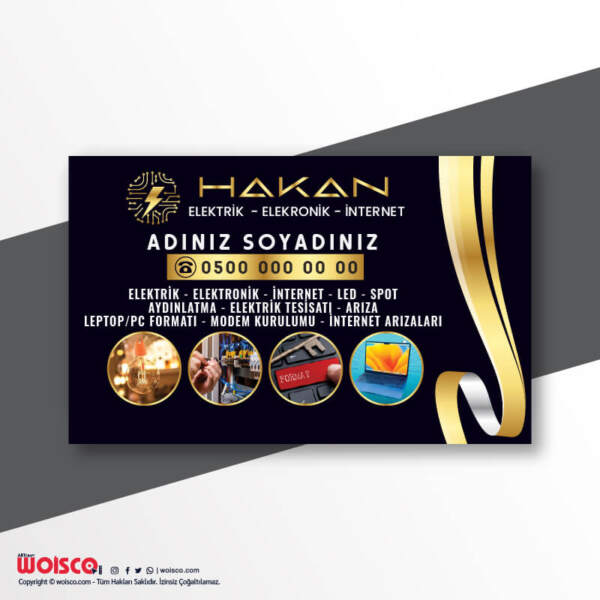 Elektrikçi Kartvizit Baskı R0059
