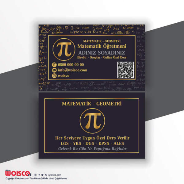 Matematik Öğretmeni Kartvizit M0001