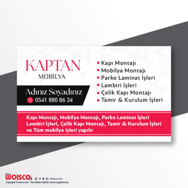 Mobilya Kartvizit 1000 Adet Baskı M0271