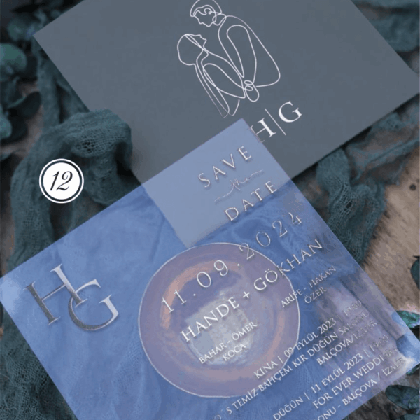 Şeffaf Davetiye Düğün Davetiye 2476