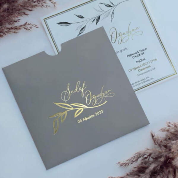 Yaldizlı Düğün Davetiye 2326