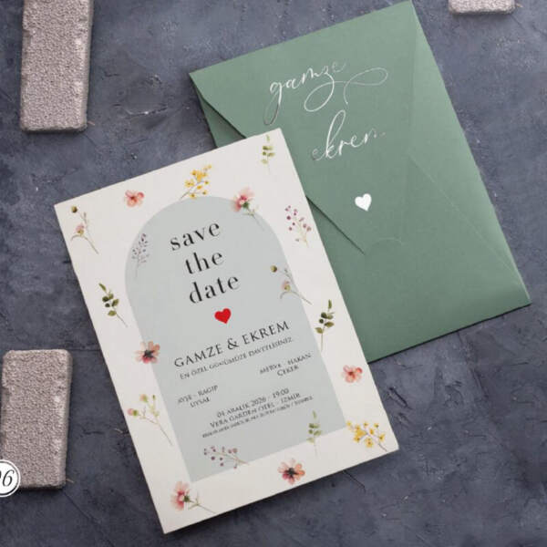 Kapak Zarflı Davetiye Düğün Davetiye 2763