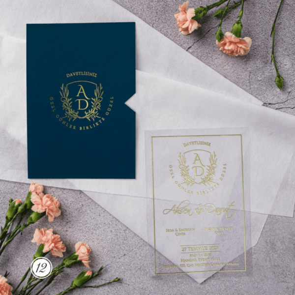 Şeffaf Davetiye Düğün Davetiye 2856