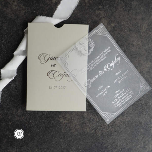 Şeffaf Davetiye Düğün Davetiye 2904