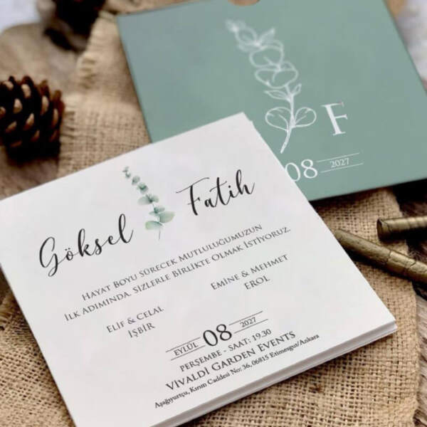 Yaldizlı Düğün Davetiye 2825