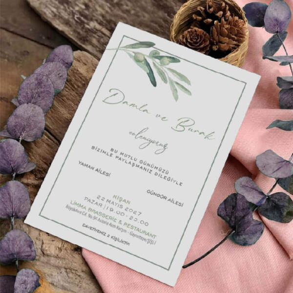 Yaldızlı Düğün Davetiye 2888