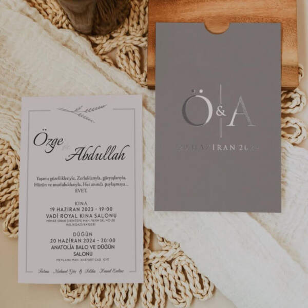 Yaldızlı Düğün Davetiye 2893