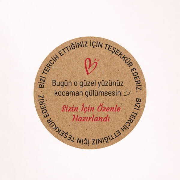 Teşekkür Kraft Sticker / Etiket Baskı