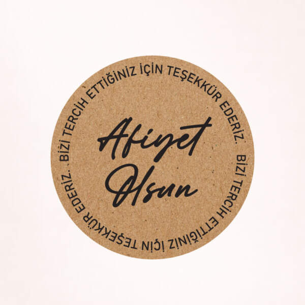 Afiyet Olsun Kraft Sticker / Etiket Baskı M3