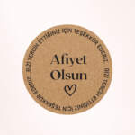 Afiyet Olsun Kraft Sticker / Etiket Baskı M4