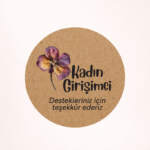 Kadın Girişimci Kraft Sticker / Etiket Baskı M8