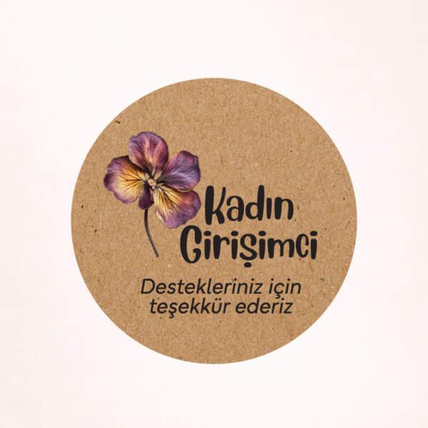 Kadın Girişimci Kraft Sticker / Etiket Baskı M8