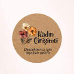 Kadın Girişimci Kraft Sticker / Etiket Baskı M9