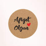 Afiyet Olsun Kraft Sticker / Etiket Baskı M12