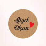 Afiyet Olsun Kraft Sticker / Etiket Baskı M14