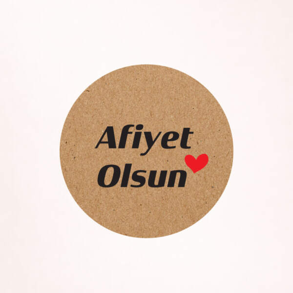 Afiyet Olsun Kraft Sticker / Etiket Baskı M15