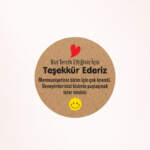 Teşekkür Kraft Sticker / Etiket Baskı M18