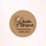 Kadın Girişimci Kraft Sticker / Etiket Baskı M10
