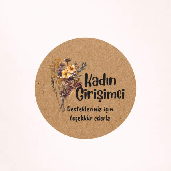 Kadın Girişimci Kraft Sticker / Etiket Baskı M10