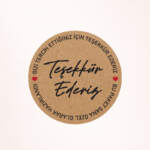 Teşekkür Kraft Sticker / Etiket Baskı M19