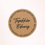 Teşekkür Kraft Sticker / Etiket Baskı M20