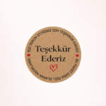 Teşekkür Kraft Sticker / Etiket Baskı M4