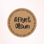 Afiyet Olsun Kraft Sticker / Etiket Baskı M1