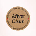 Afiyet Olsun Kraft Sticker / Etiket Baskı M2