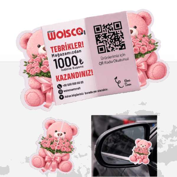 Peluş Ayıcık Katlanır Kartvizit Baskı KK0019