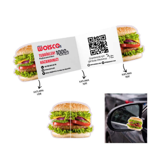 Burger Katlanır Kartvizit Baskı Model KK00216
