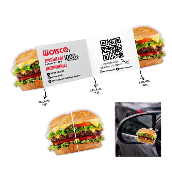 Hamburger Katlanır Kartvizit Baskı Model KK00217