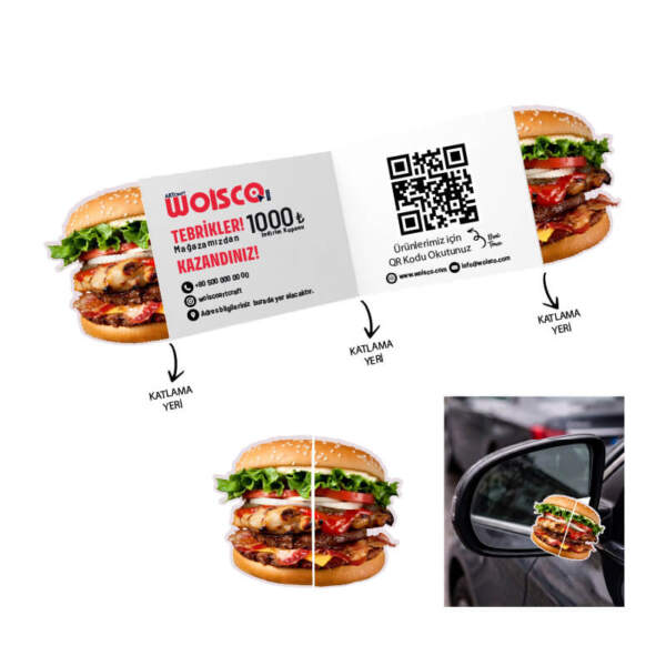 Burger Katlanır Kartvizit Baskı Model KK00218