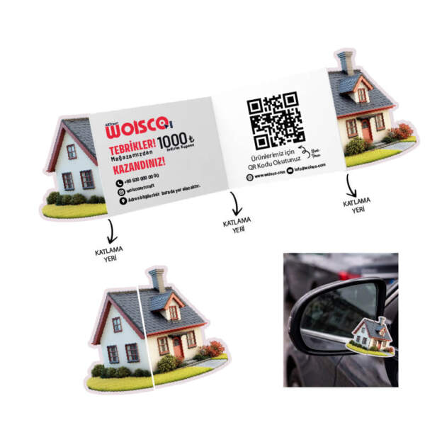 Gayrimenkul Ev Katlanır Kartvizit Baskı Model KK00240