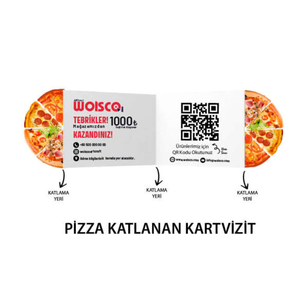 Pizza Katlanır Kartvizit Baskı Model KK00221