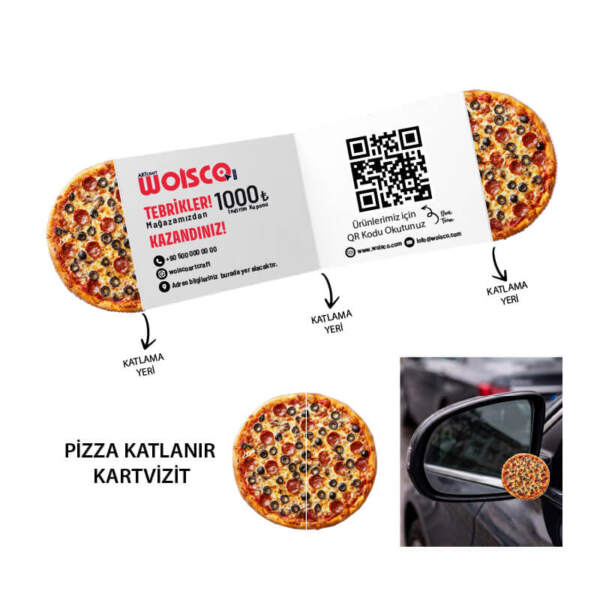 Pizza Katlanır Kartvizit Baskı Model KK00222
