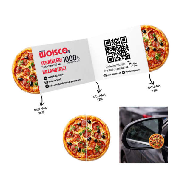 Pizza Katlanır Kartvizit Baskı Model KK00223