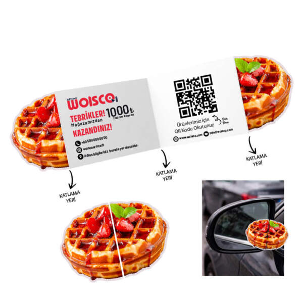 Waffle Katlanır Kartvizit Baskı Model KK00225
