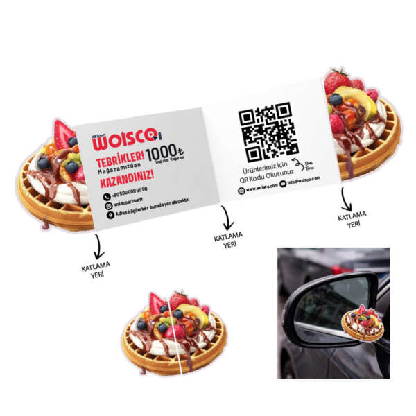 Waffle Katlanır Kartvizit Baskı Model KK00226