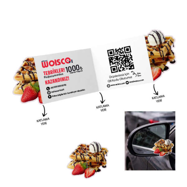 Waffle Katlanır Kartvizit Baskı Model KK00226