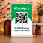 Kişiye Özel Whatsapp QR Kodlu Masa Standı,  Whatsapp QR Kodlu Masa Çerçevesi 12x17cm