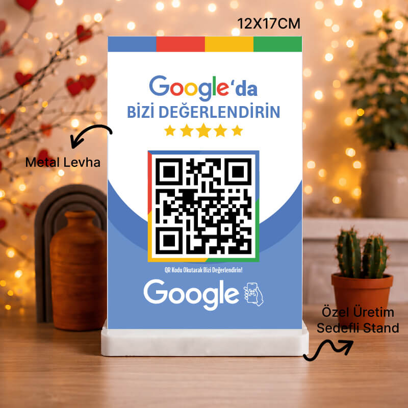 google-yorum-qr-kodlu-masa-standi