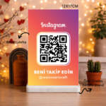 Kişiye Özel Instagram QR Kodlu Masa Standı (12x17cm)
